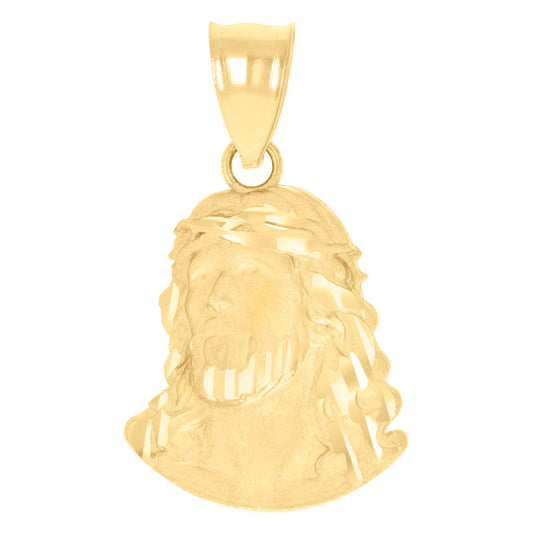 10K Yellow Gold Mens Jesus Religious Charm Pendant