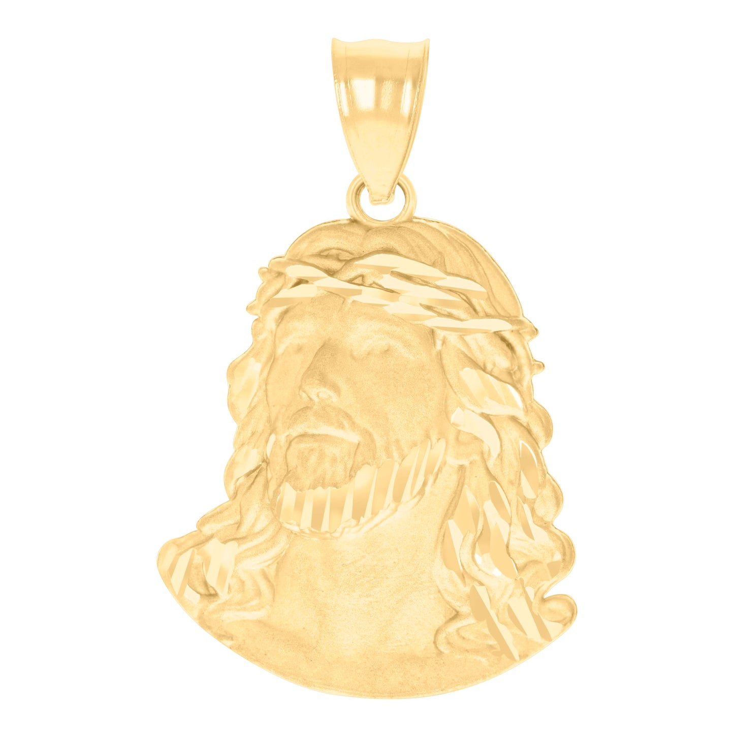 10K Yellow Gold Mens Jesus Religious Charm Pendant