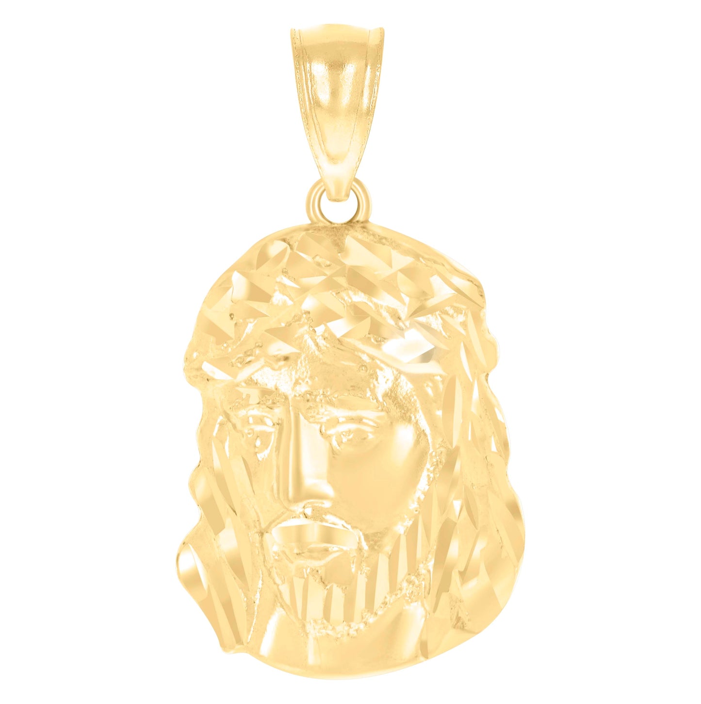 10K Yellow Gold Mens Jesus Religious Charm Pendant