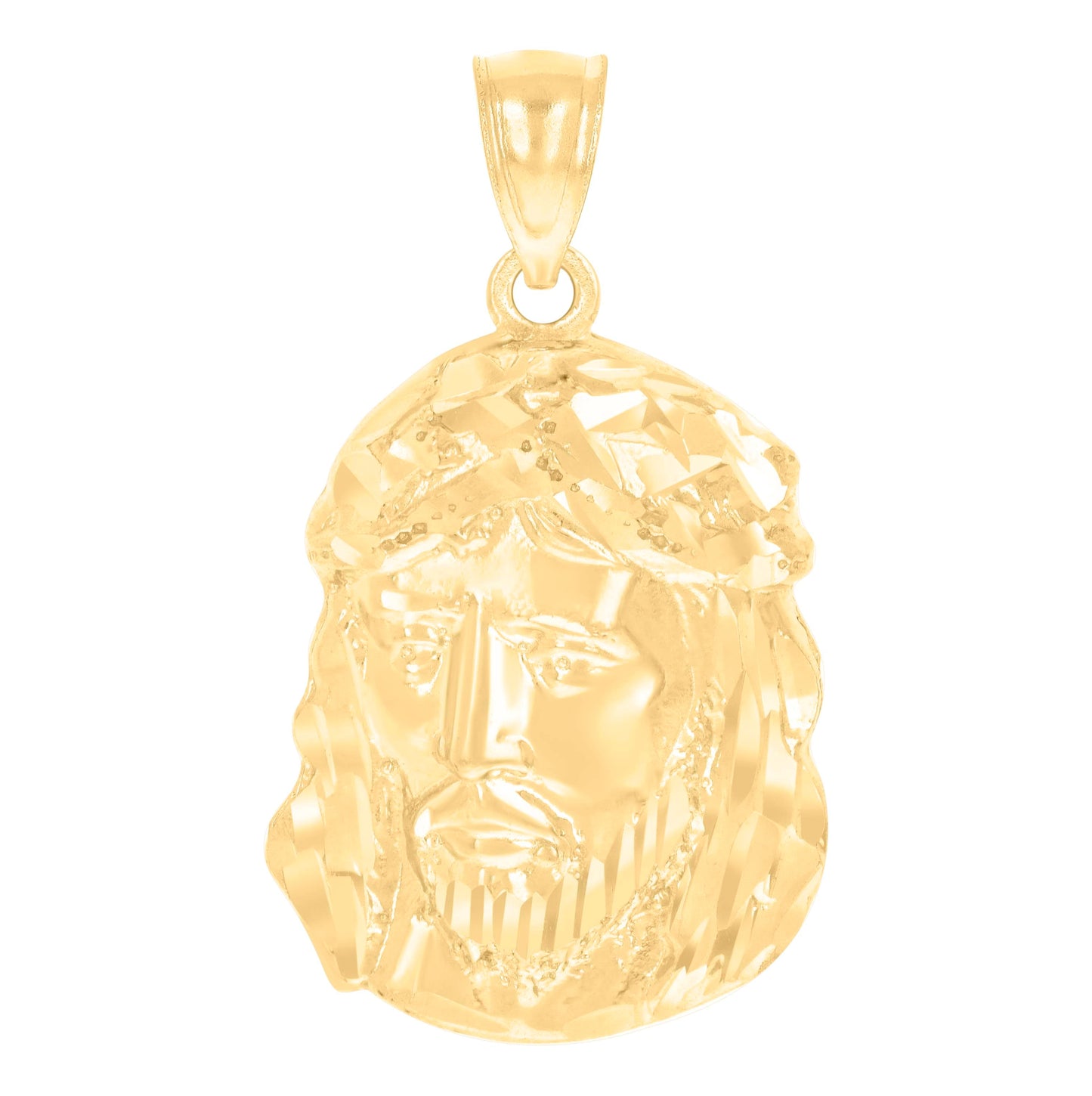 10K Yellow Gold Mens Jesus Religious Charm Pendant