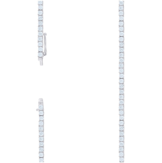 Sterling Silver Or Yellow-Tone Moissanite Tennis Chain 3mm