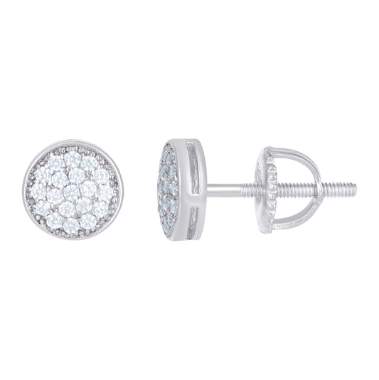 Sterling Silver Or Yellow-tone Womens 0.20ct Moissanite Fashion Stud Earrings