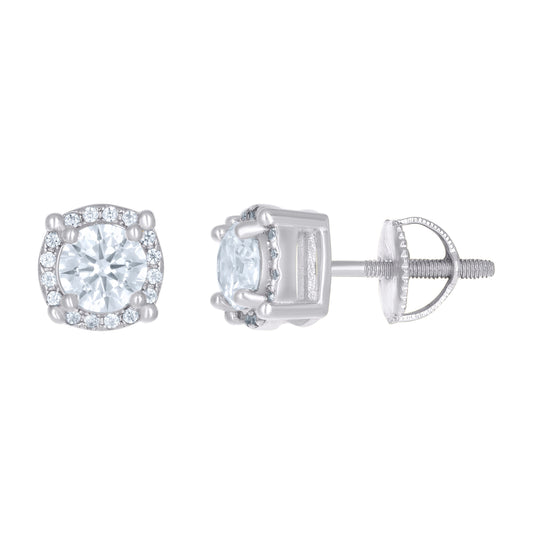 Sterling Silver Or Yellow-tone Womens 1.16ct Moissanite Fashion Stud Earrings