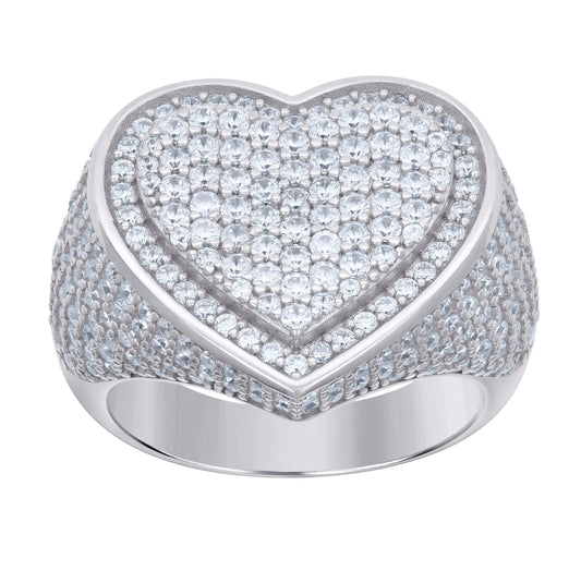Sterling Silver Womens Moissanite 2.69Ct Heart Bridal Anniversary Wedding Engagement Band Ring