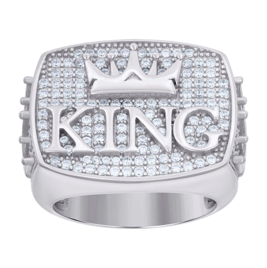 Sterling Silver Mens Moissanite 1.51Ct KING Fashion Bridal Anniversary Wedding Engagement Band Ring