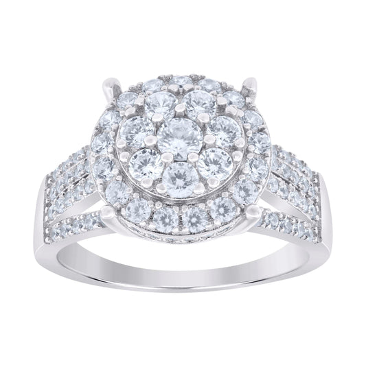 Sterling Silver Womens Moissanite 0.76Ct Bridal Anniversary Engagement Wedding Ring