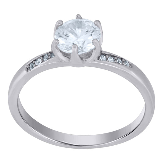 Sterling Silver Womens Moissanite 1.25Ct Solitaire Bridal Anniversary Engagement Wedding Ring