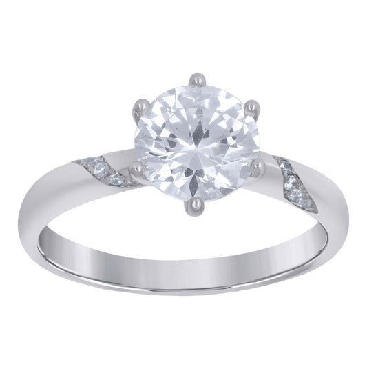 Sterling Silver Womens Moissanite 1.26Ct Solitaire Bridal Anniversary Engagement Wedding Ring