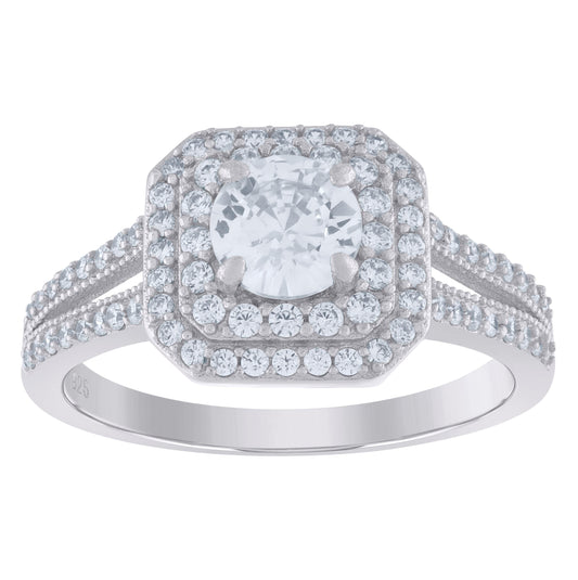 Sterling Silver Womens Moissanite 1.22Ct Bridal Anniversary Engagement Wedding Ring