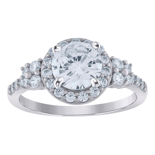 Sterling Silver Womens Moissanite 1.84Ct Bridal Anniversary Engagement Wedding Ring