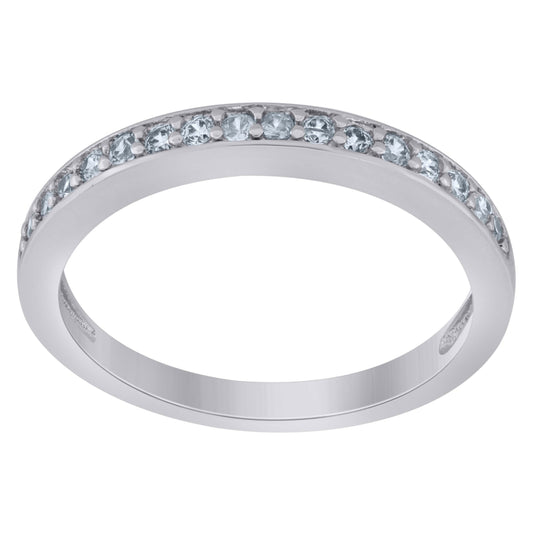Sterling Silver Womens Moissanite 0.23Ct Bridal Anniversary Engagement Wedding Band Ring