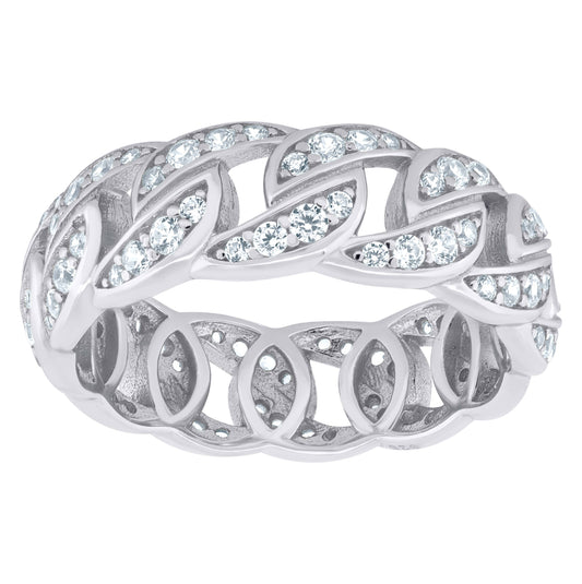 Sterling Silver Womens Moissanite Fashion Bridal Anniversary Wedding Engagement Band Ring