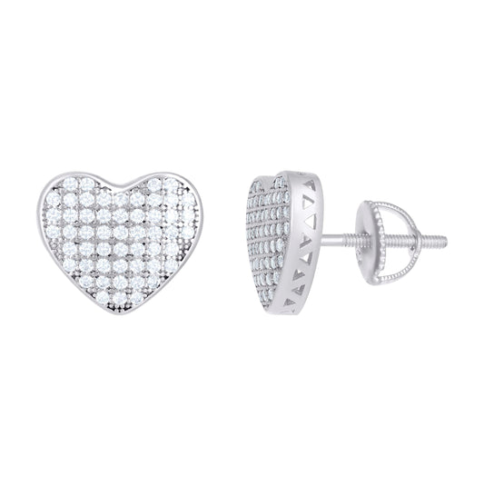 Sterling Silver Or Yellow-tone Womens 0.54ct Moissanite Heart Stud Earrings
