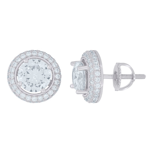 Sterling Silver Womens Moissanite 2.48 Cttw Stud Earrings