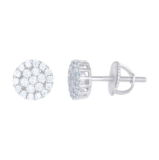 Sterling Silver Or Yellow-Tone Womens Moissanite 0.53Ct Stud Earrings