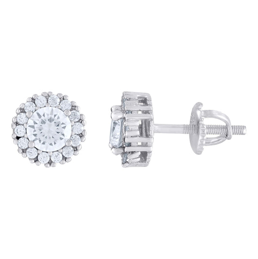 Sterling Silver Or Yellow-Tone Womens Moissanite 8.4mm Fashion Stud Earrings Screw Back