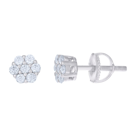 Sterling Silver Or Yellow-Tone Womens 0.31ct Moissanite Fashion Stud Earrings