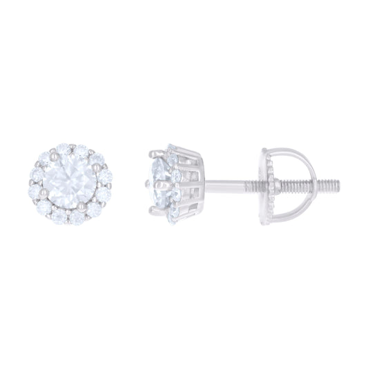 Sterling Silver Or Yellow-Tone Womens 1.37ct Moissanite Fashion Stud Earrings