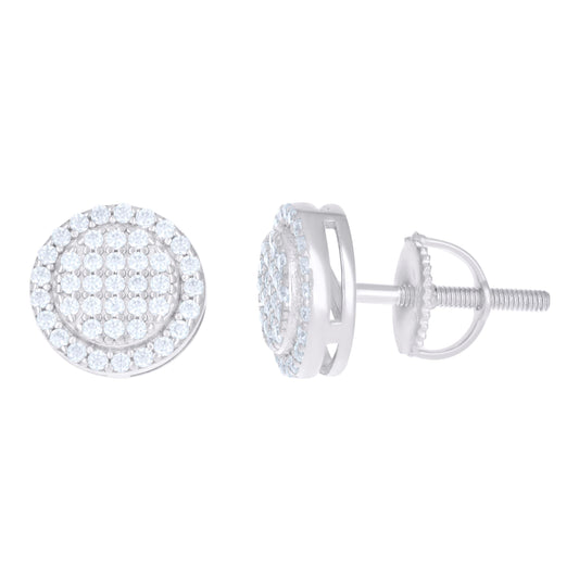 Sterling Silver Or Yellow-Tone Womens 0.42ct Moissanite Fashion Stud Earrings