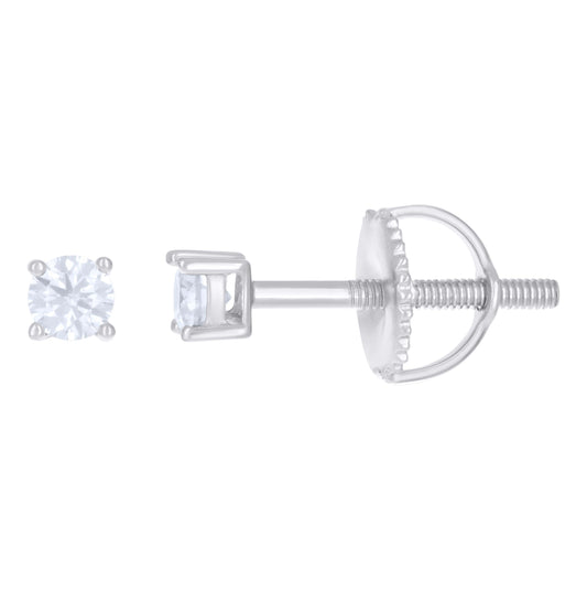 Sterling Silver Or Yellow-Tone Womens Moissanite Stud Earrings Screw Back