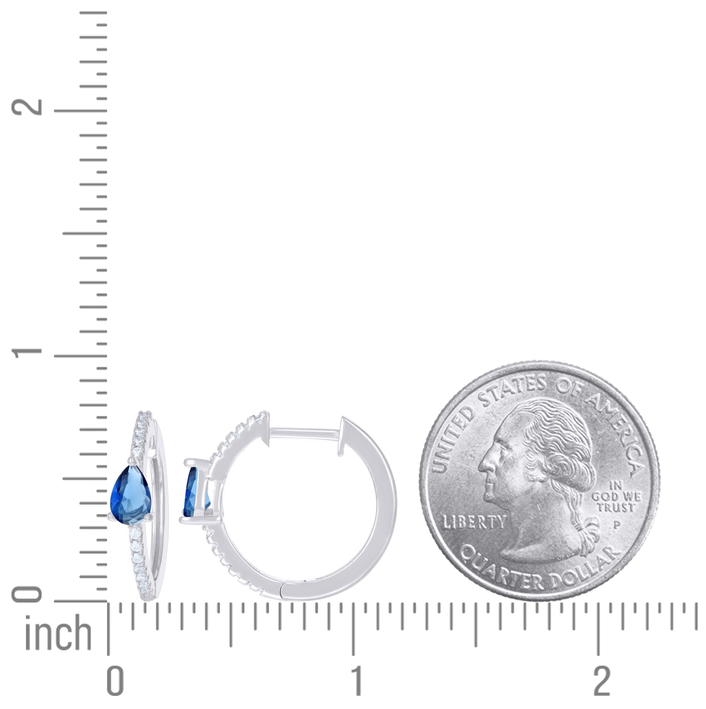 Sterling Silver Womens Cubic-Zirconia Hoop Huggies Earrings