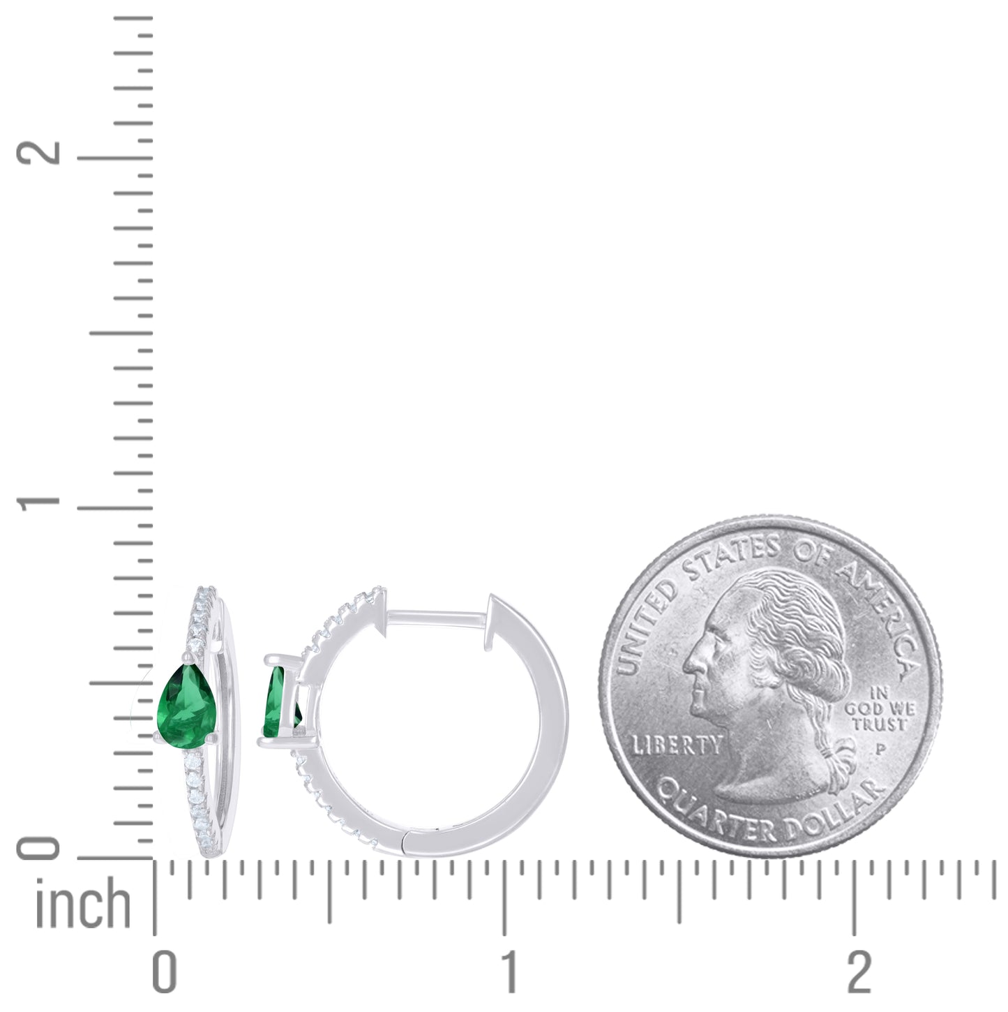 Sterling Silver Womens Cubic-Zirconia Hoop Huggies Earrings