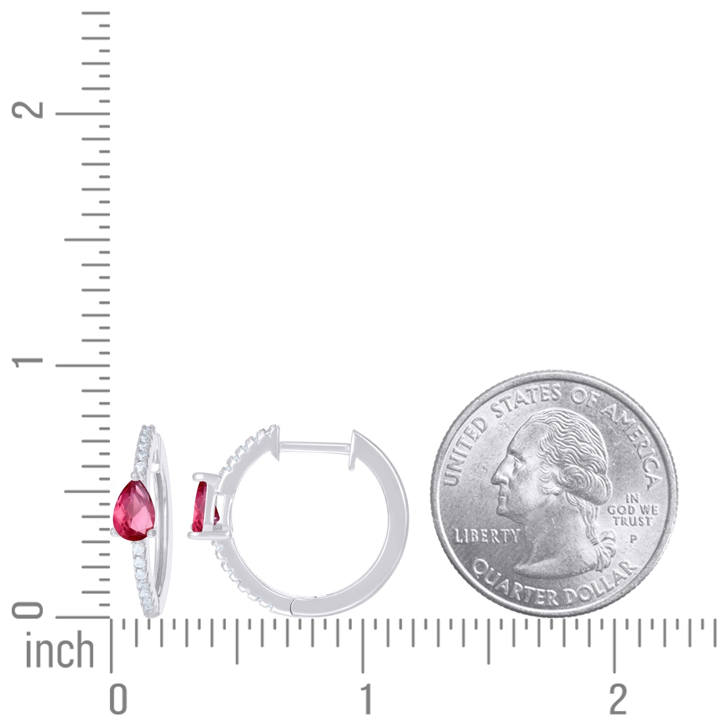 Sterling Silver Womens Cubic-Zirconia Hoop Huggies Earrings