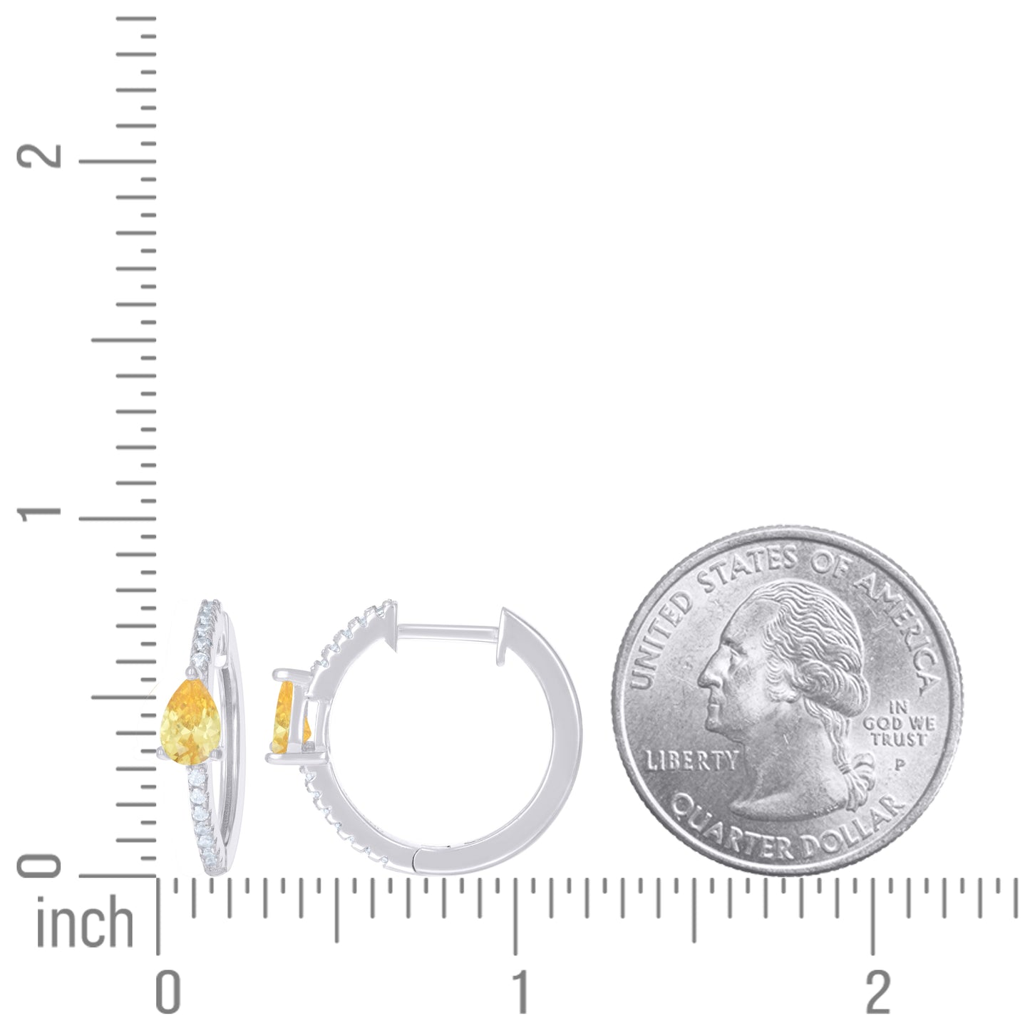 Sterling Silver Womens Cubic-Zirconia Hoop Huggies Earrings