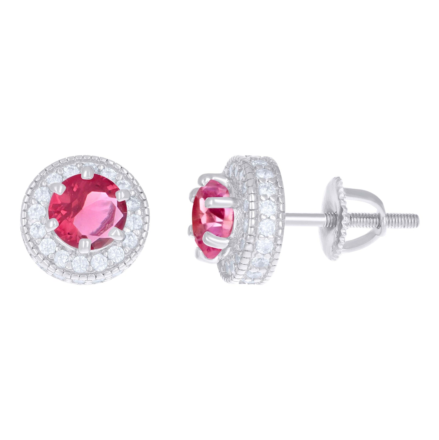 Sterling Silver Womens Cubic-Zirconia Fashion Stud Earrings