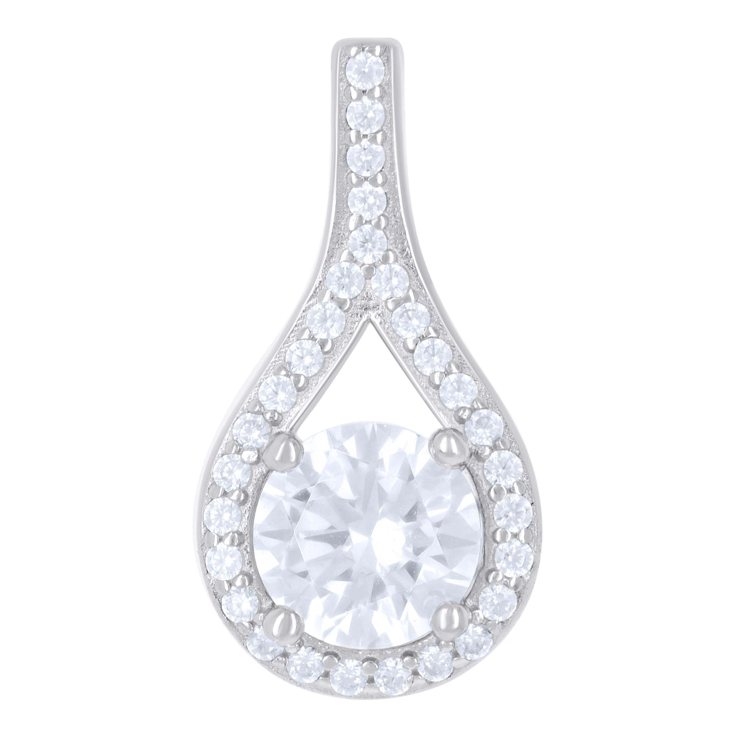 Sterling Silver Womens Cubic-Zirconia Fashion Charm Pendant