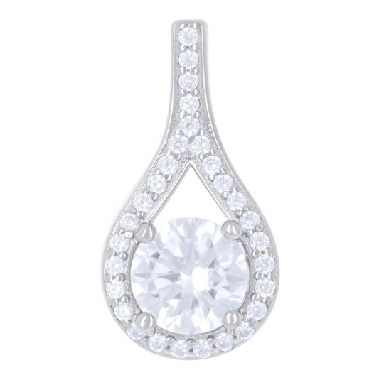 Sterling Silver Womens Cubic-Zirconia Fashion Charm Pendant