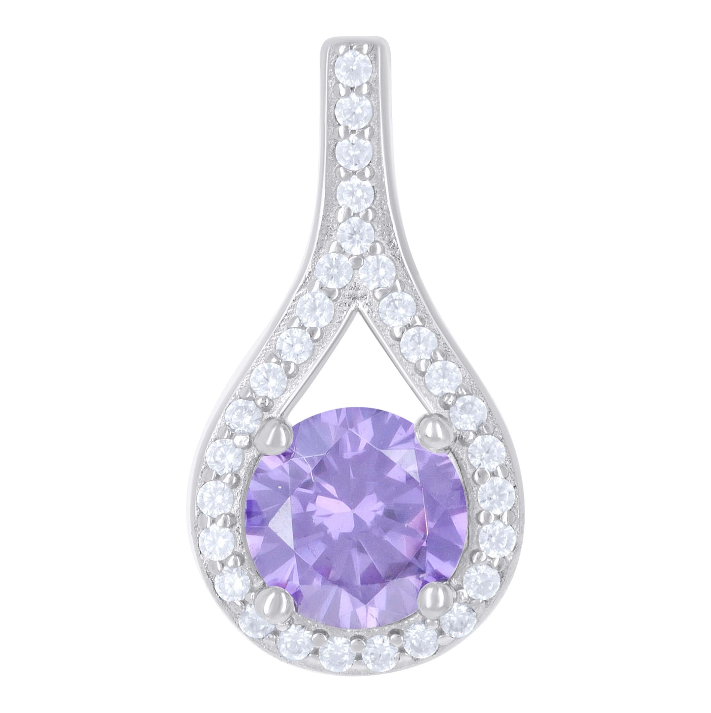 Sterling Silver Womens Cubic-Zirconia Fashion Charm Pendant