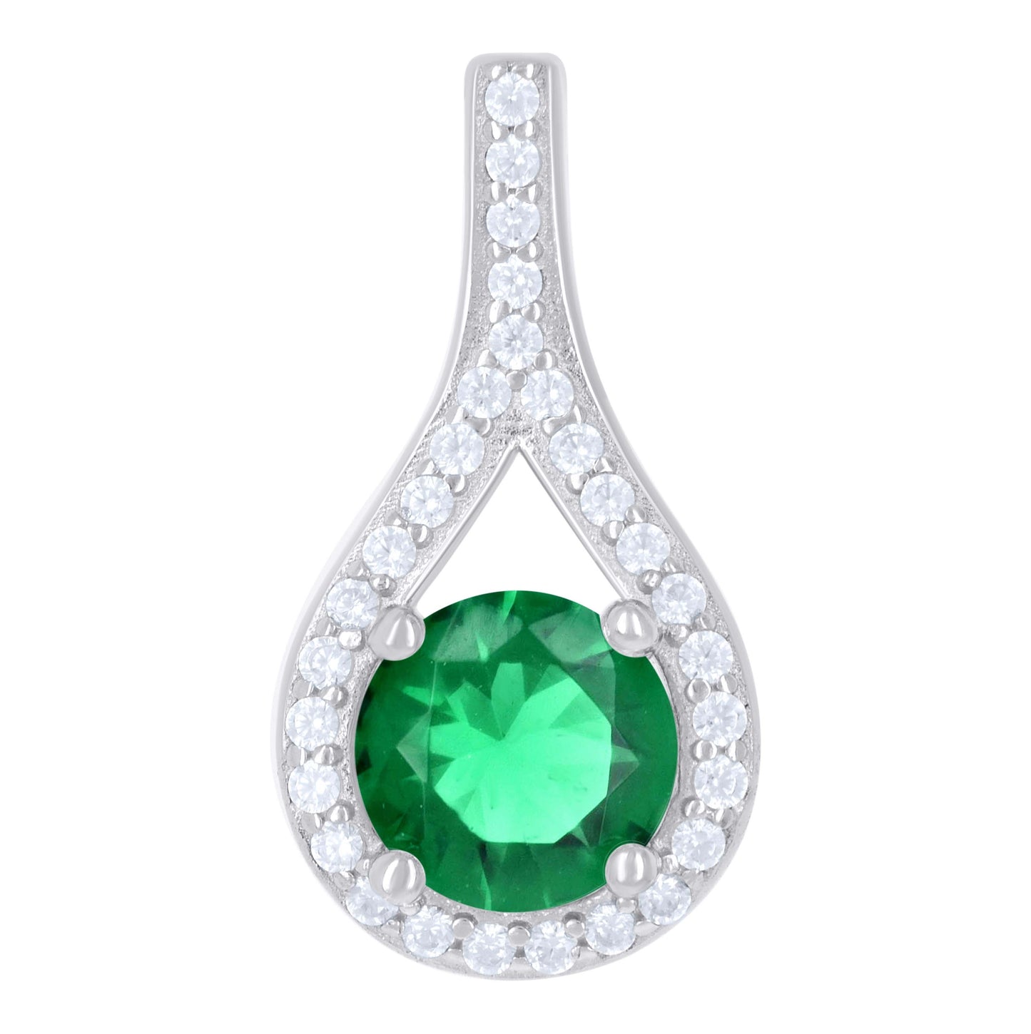 Sterling Silver Womens Cubic-Zirconia Fashion Charm Pendant