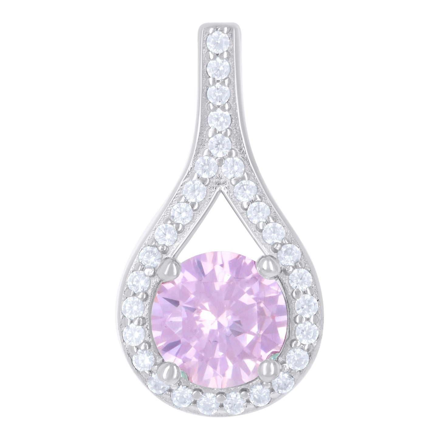 Sterling Silver Womens Cubic-Zirconia Fashion Charm Pendant