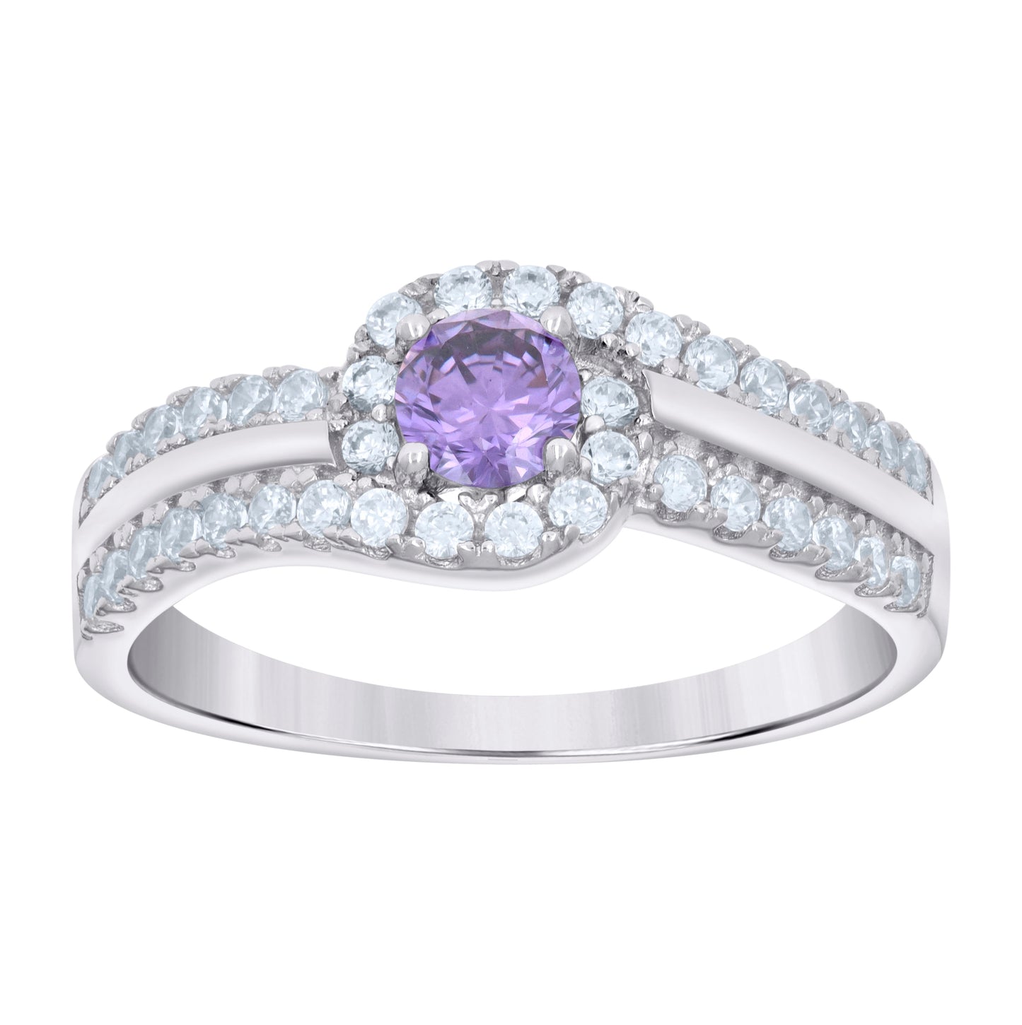 Sterling Silver Women's Cubic-Zirconia Fashion Bridal Anniversary Wedding Engagement Band Ring