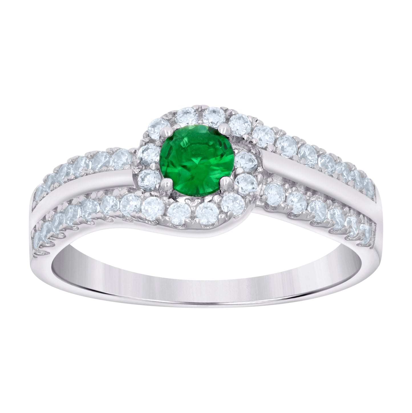 Sterling Silver Women's Cubic-Zirconia Fashion Bridal Anniversary Wedding Engagement Band Ring