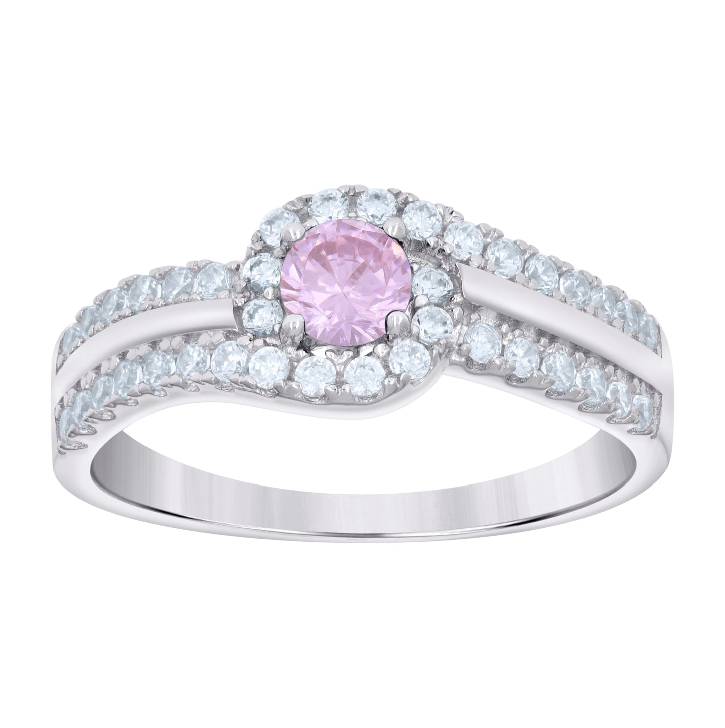 Sterling Silver Women's Cubic-Zirconia Fashion Bridal Anniversary Wedding Engagement Band Ring