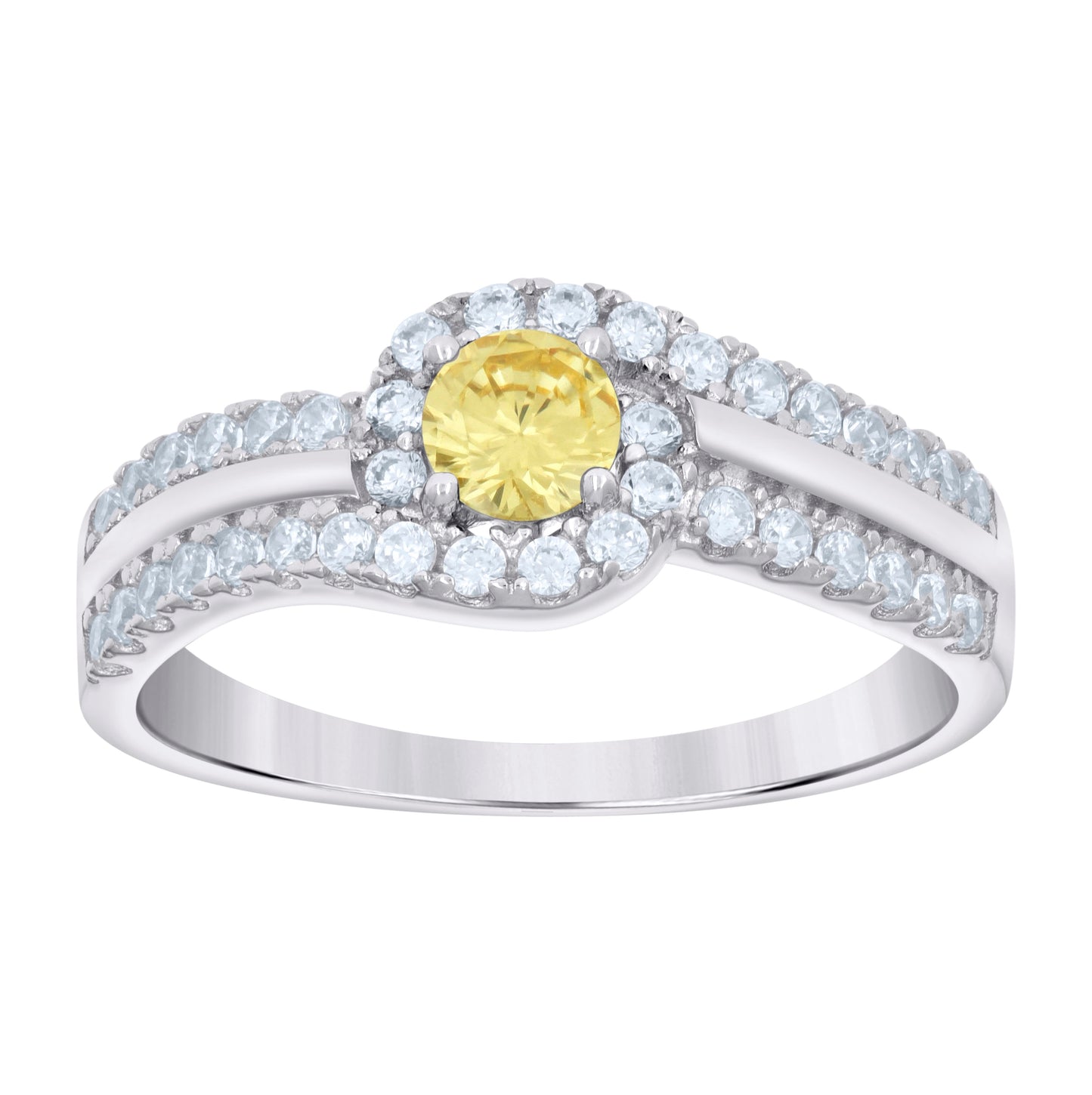 Sterling Silver Women's Cubic-Zirconia Fashion Bridal Anniversary Wedding Engagement Band Ring