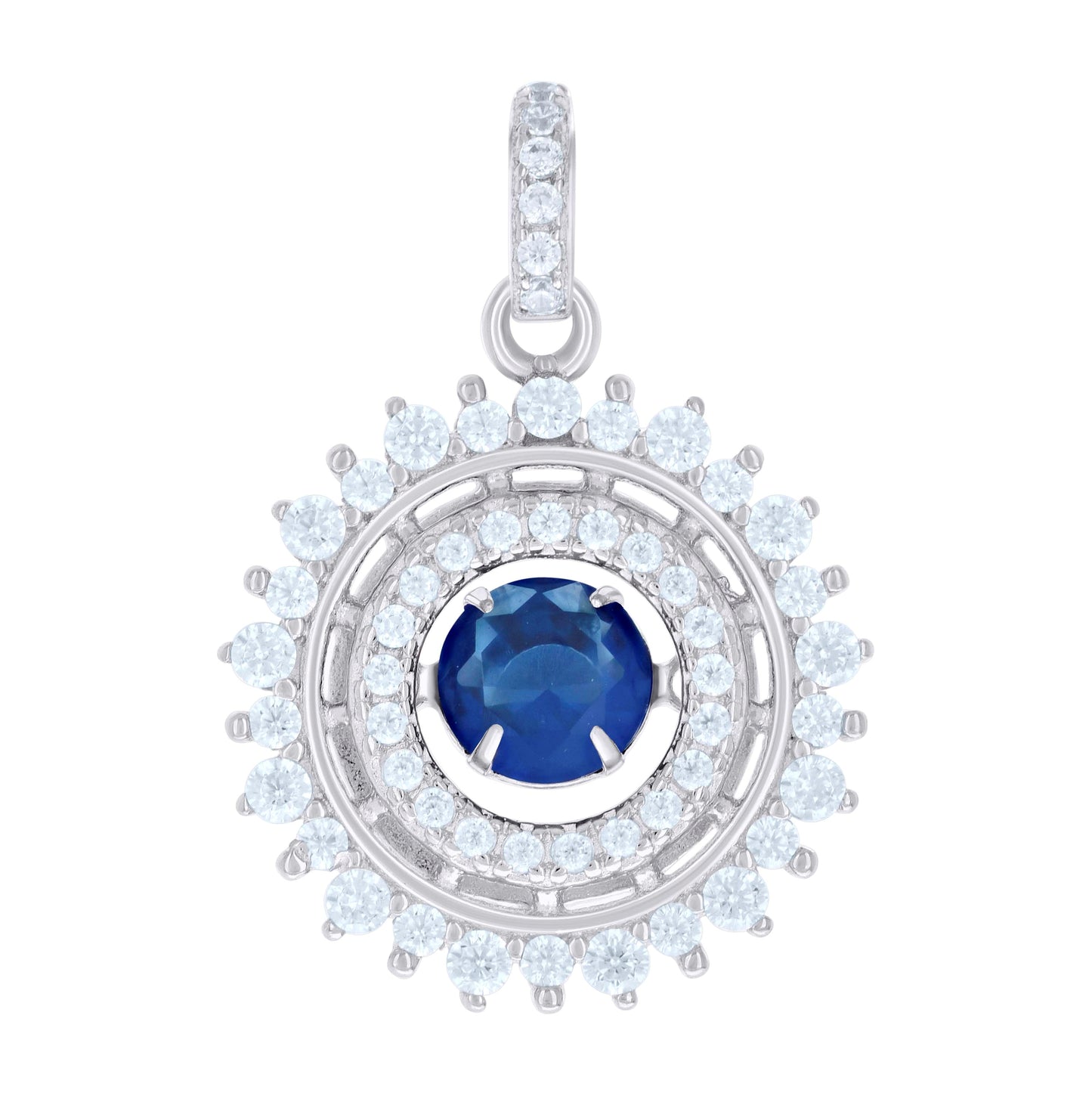 Sterling Silver Womens Cubic-Zirconia Fashion Charm Pendant