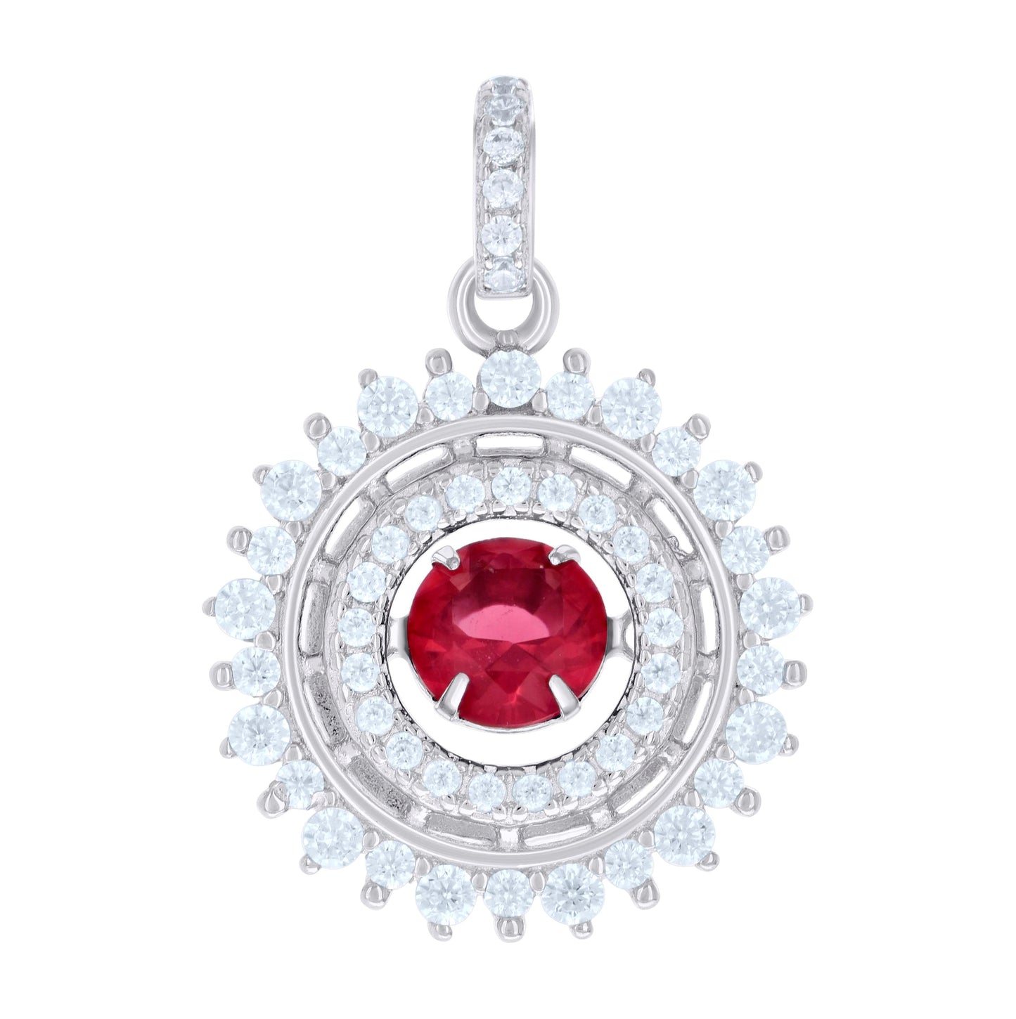 Sterling Silver Womens Cubic-Zirconia Fashion Charm Pendant