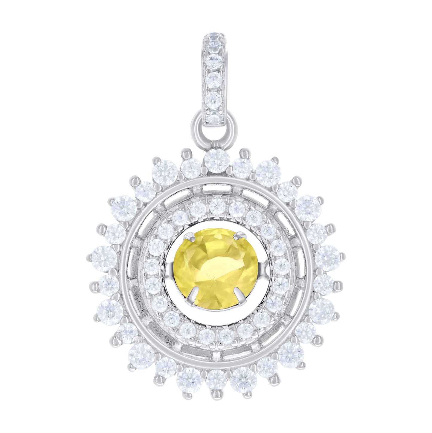 Sterling Silver Womens Cubic-Zirconia Fashion Charm Pendant
