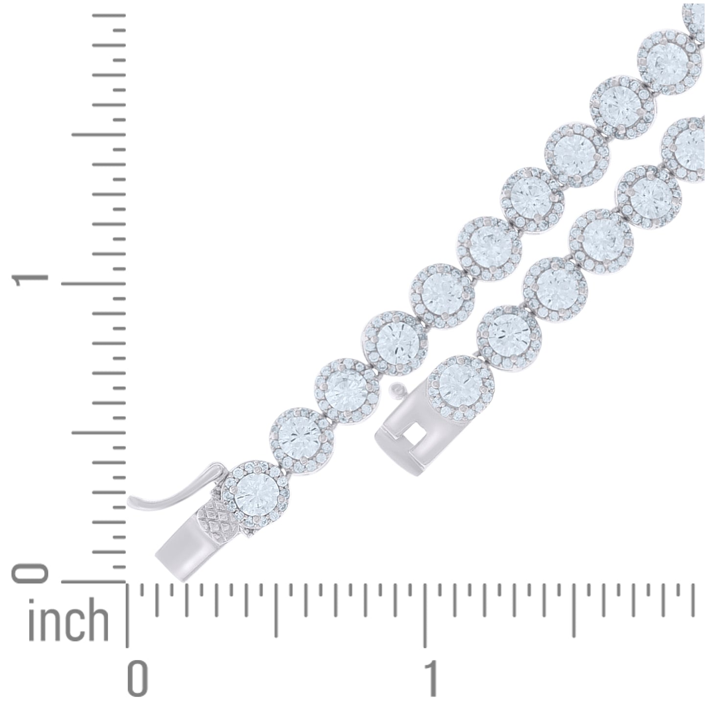 Sterling Silver Womens Cubic-Zirconia Fashion Link Necklace