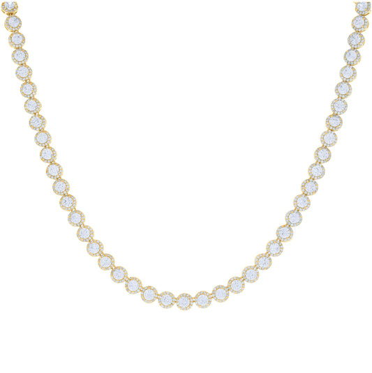 Sterling Silver Yellow-tone Womens Cubic-Zirconia Fashion Link Necklace