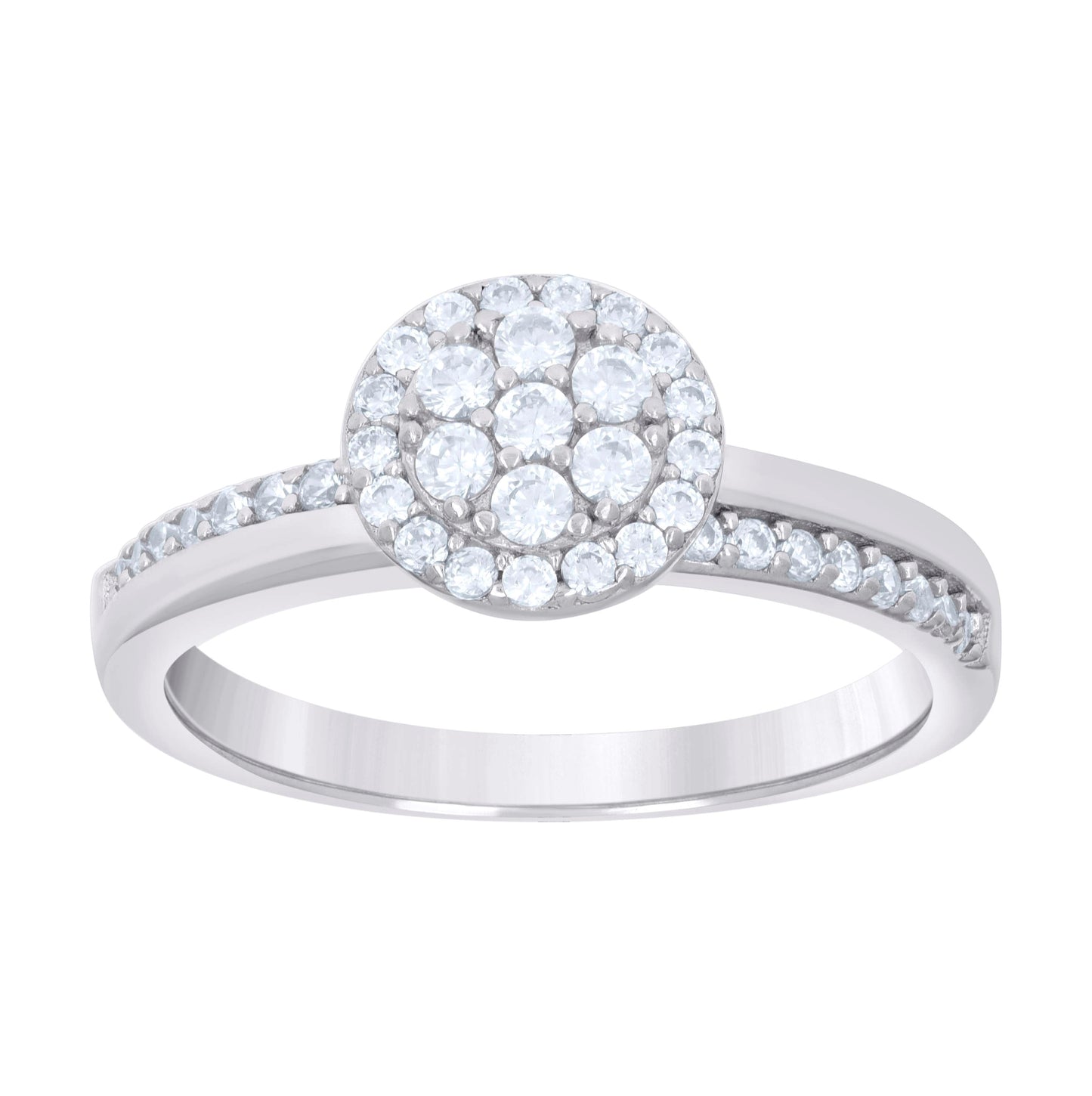 Sterling Silver Cubic-Zirconia Trio Bridal Anniversary Wedding Engagement Band Ring Set