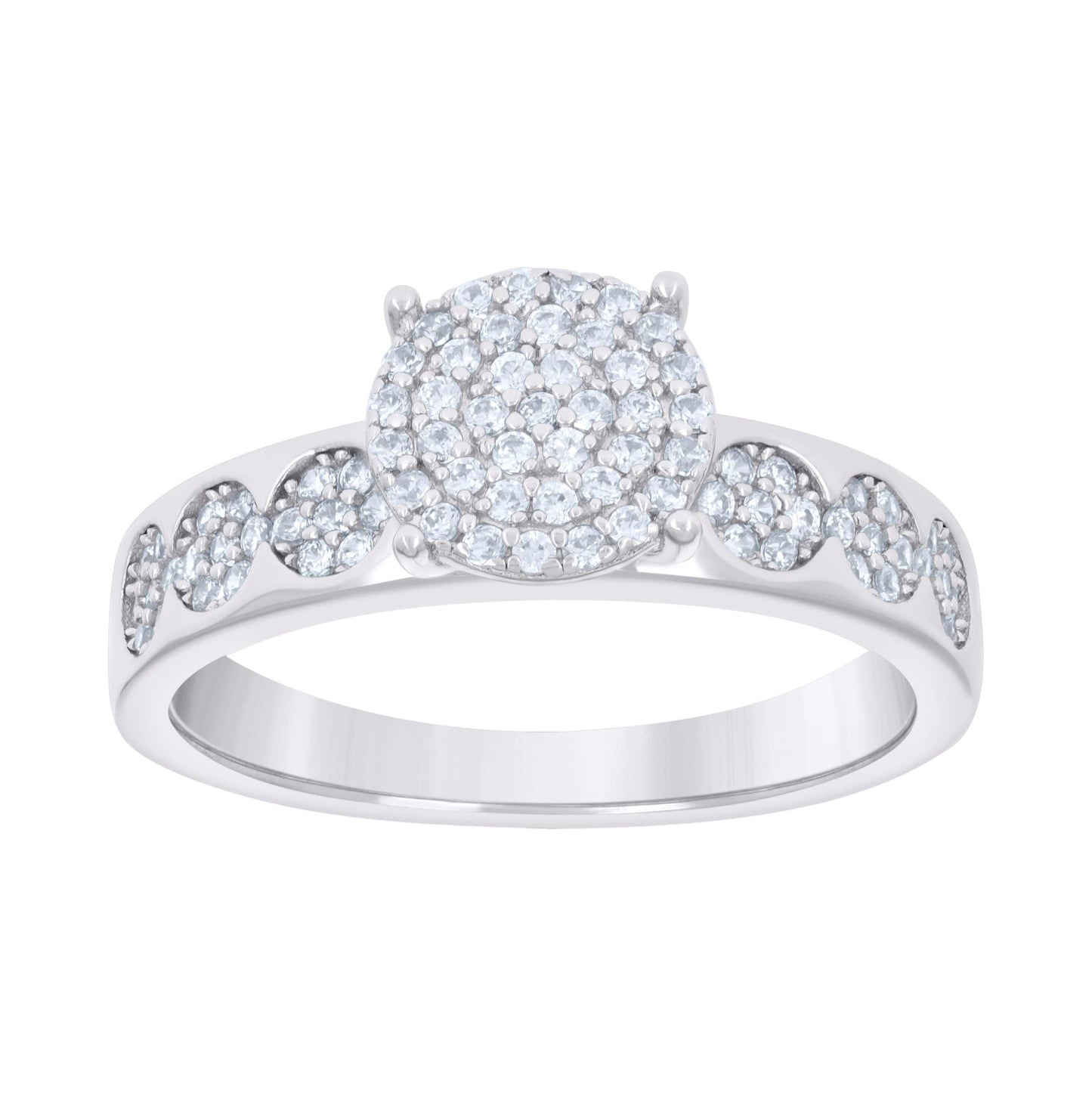 Sterling Silver Cubic-Zirconia Trio Bridal Anniversary Wedding Engagement Band Ring Set