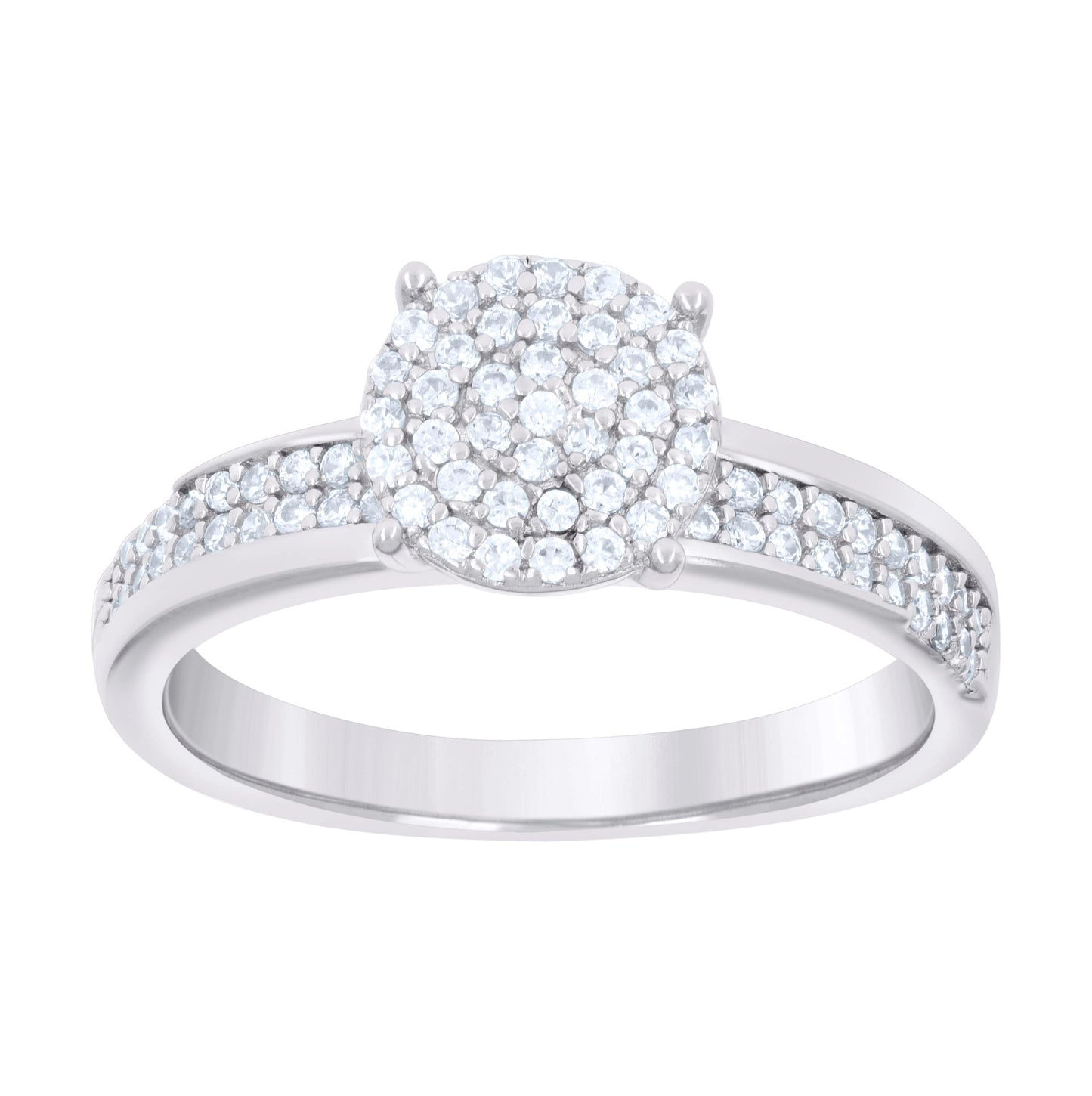 Sterling Silver Cubic-Zirconia Trio Bridal Anniversary Wedding Engagement Band Ring Set