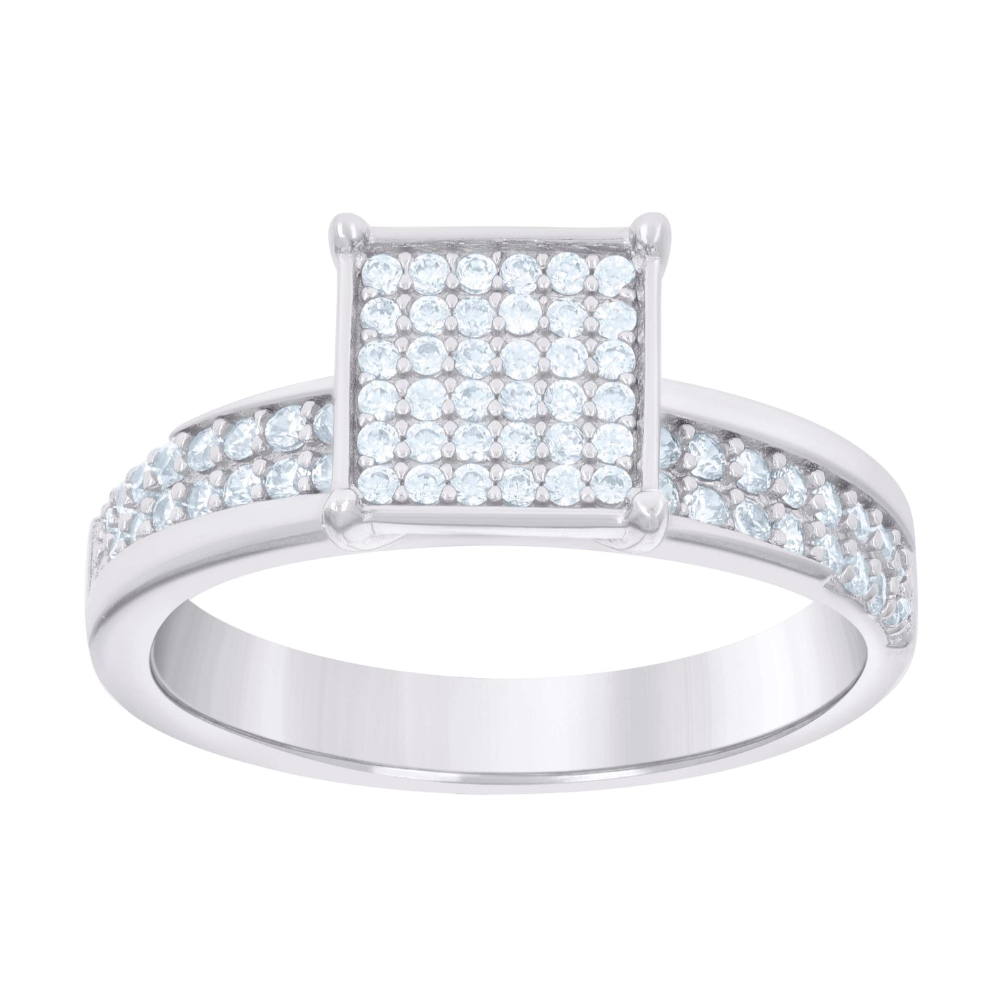 Sterling Silver Cubic-Zirconia Trio Bridal Anniversary Wedding Engagement Band Ring Set