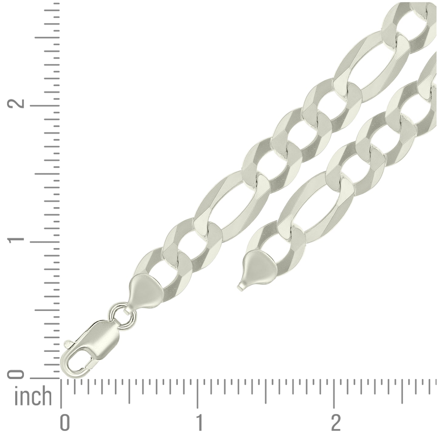 Sterling Silver Super Flat Figaro Chain