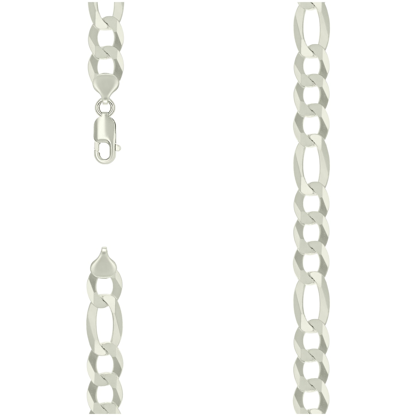 Sterling Silver Super Flat Figaro Chain