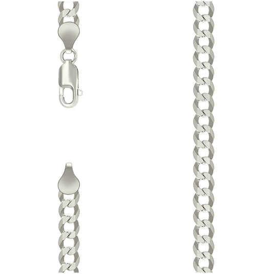 Sterling Silver Solid Super Flat Cuban Chain